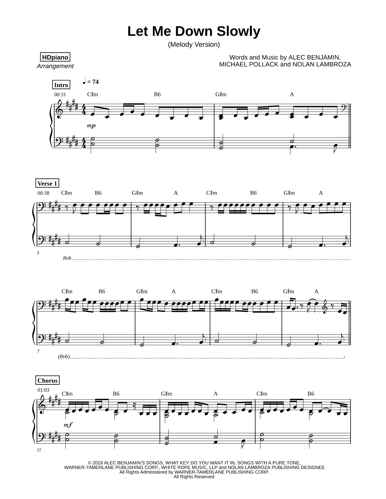 Let Me Down Slowly (Remix) [melody version]