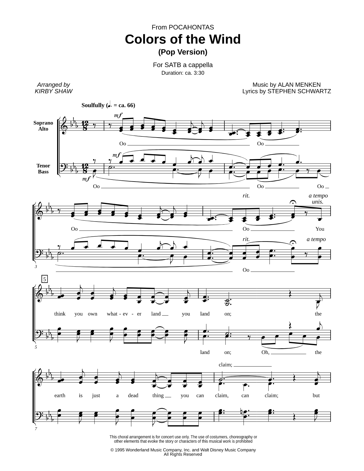 Colors of the Wind (Pop Version)