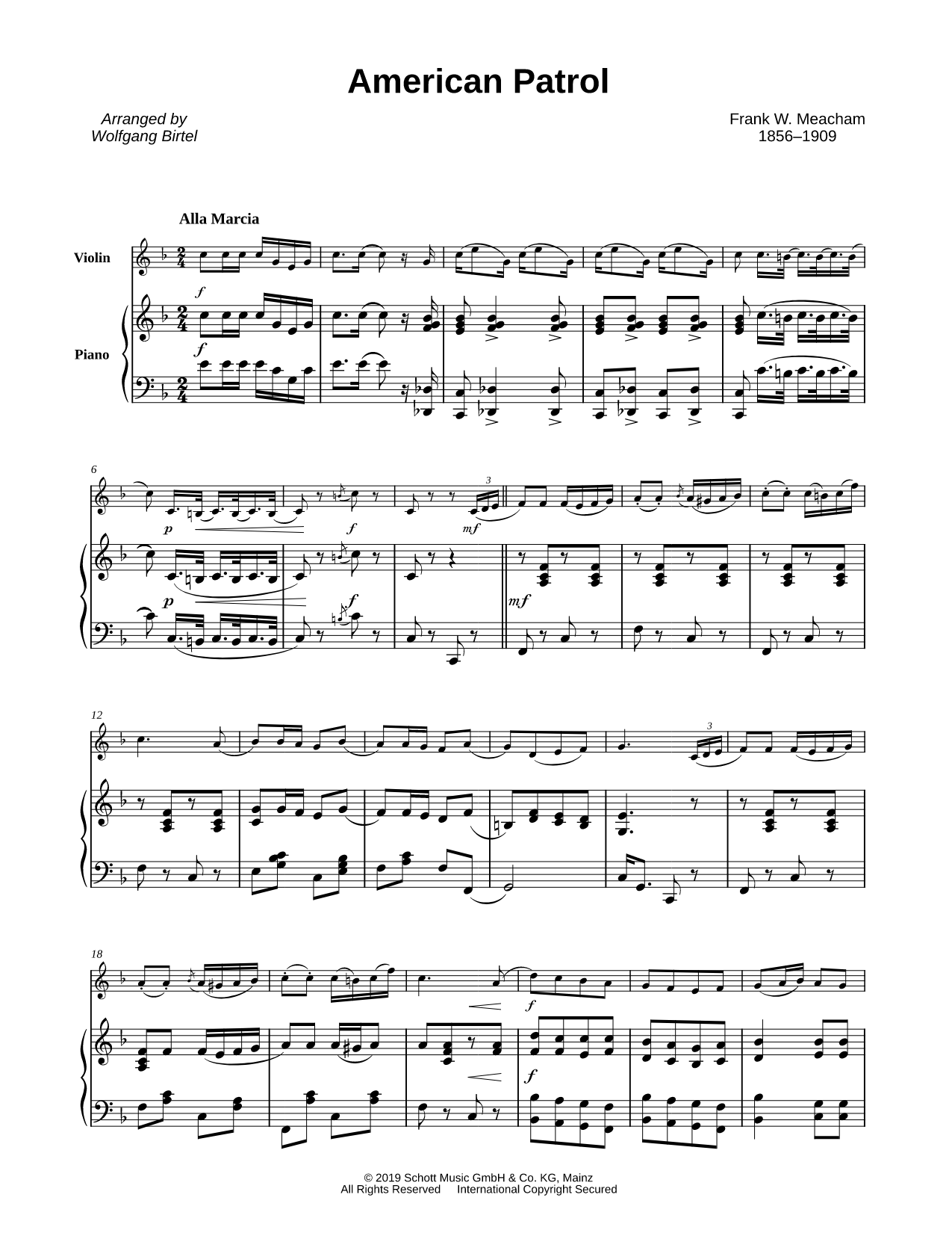 The American Patrol - Violin & Piano