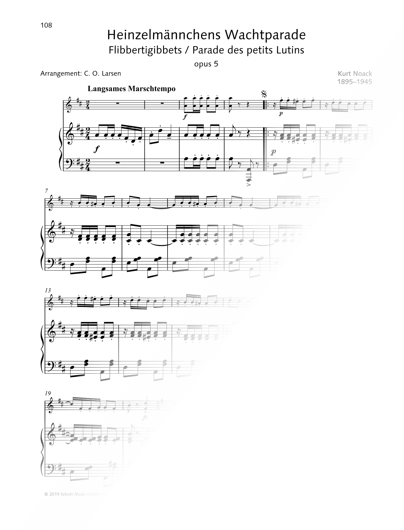 Heinzelmännchens Wachtparade, Op. 5 - Violin & Piano