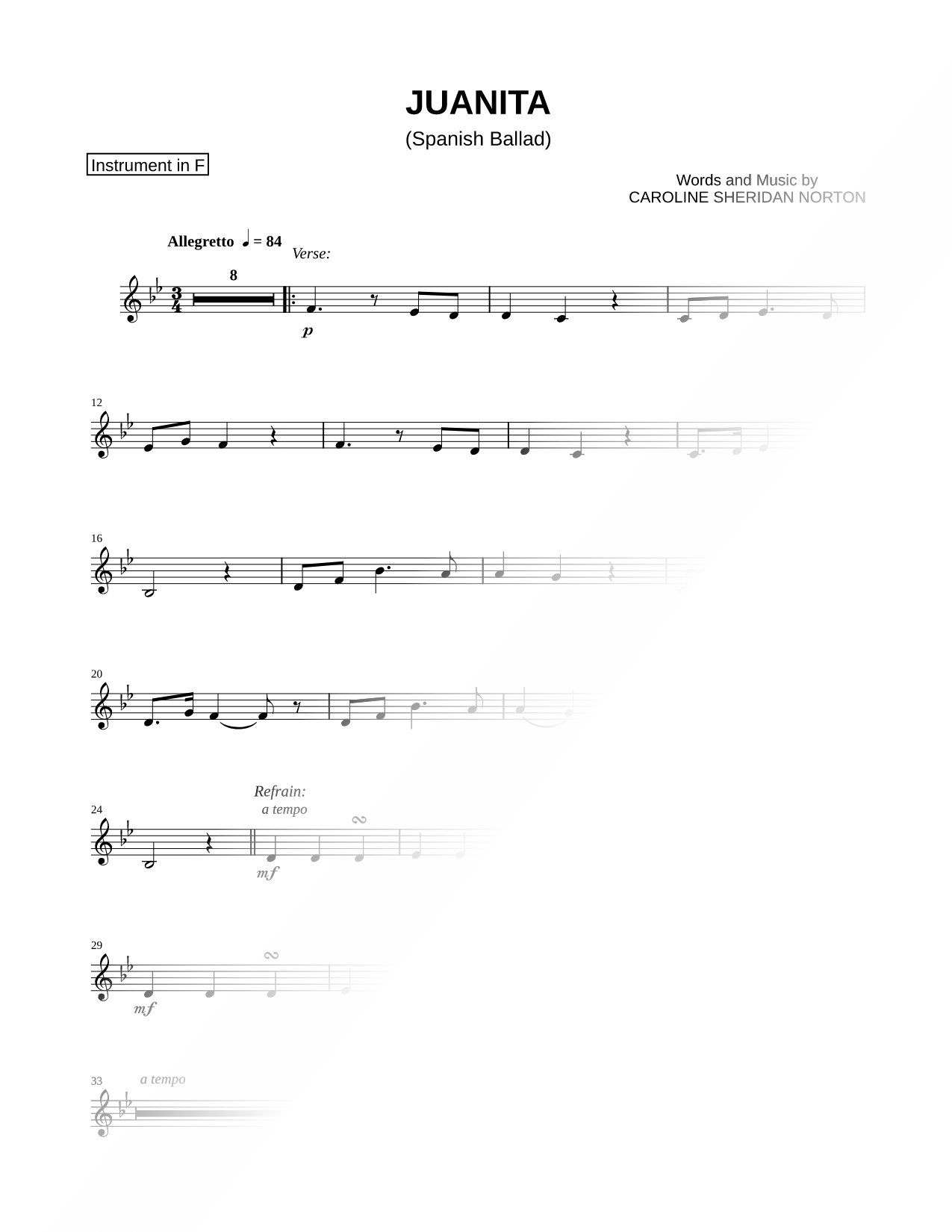 Juanita - F Instrument