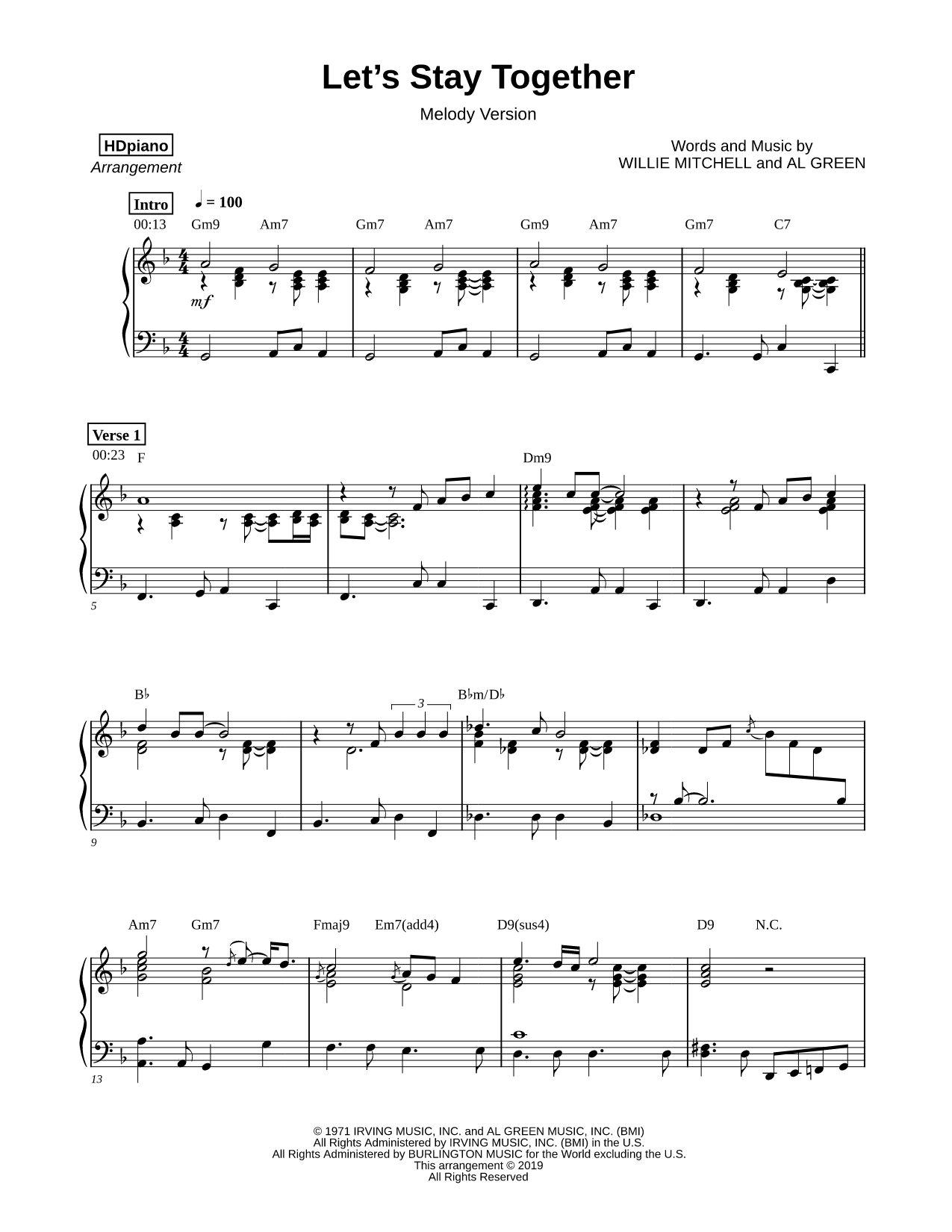 Let's Stay Together [melody version]