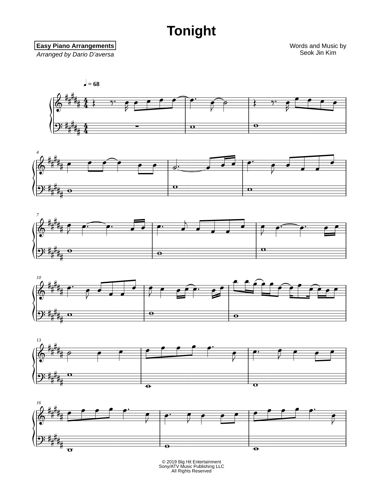 Tonight [Slow Easy Piano Tutorial]