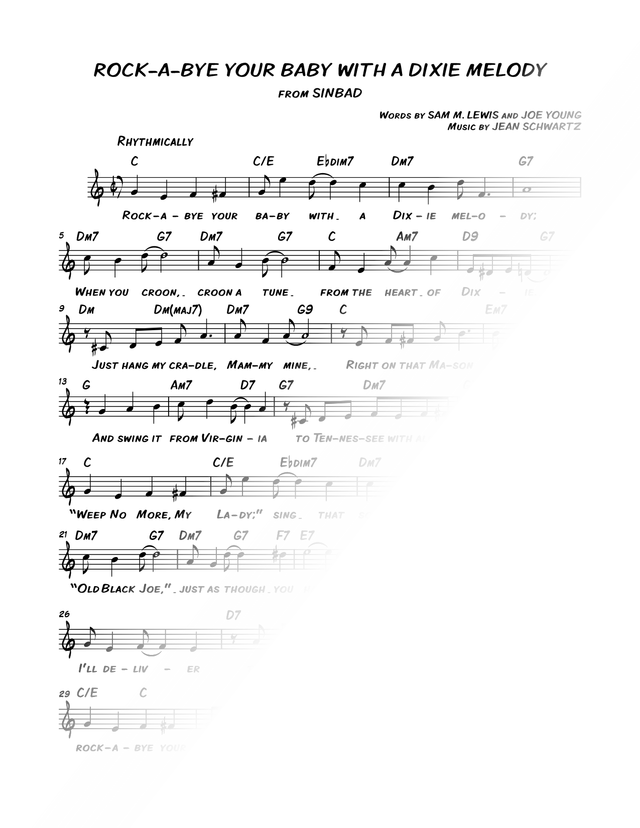 Rock-a-Bye Your Baby with a Dixie Melody