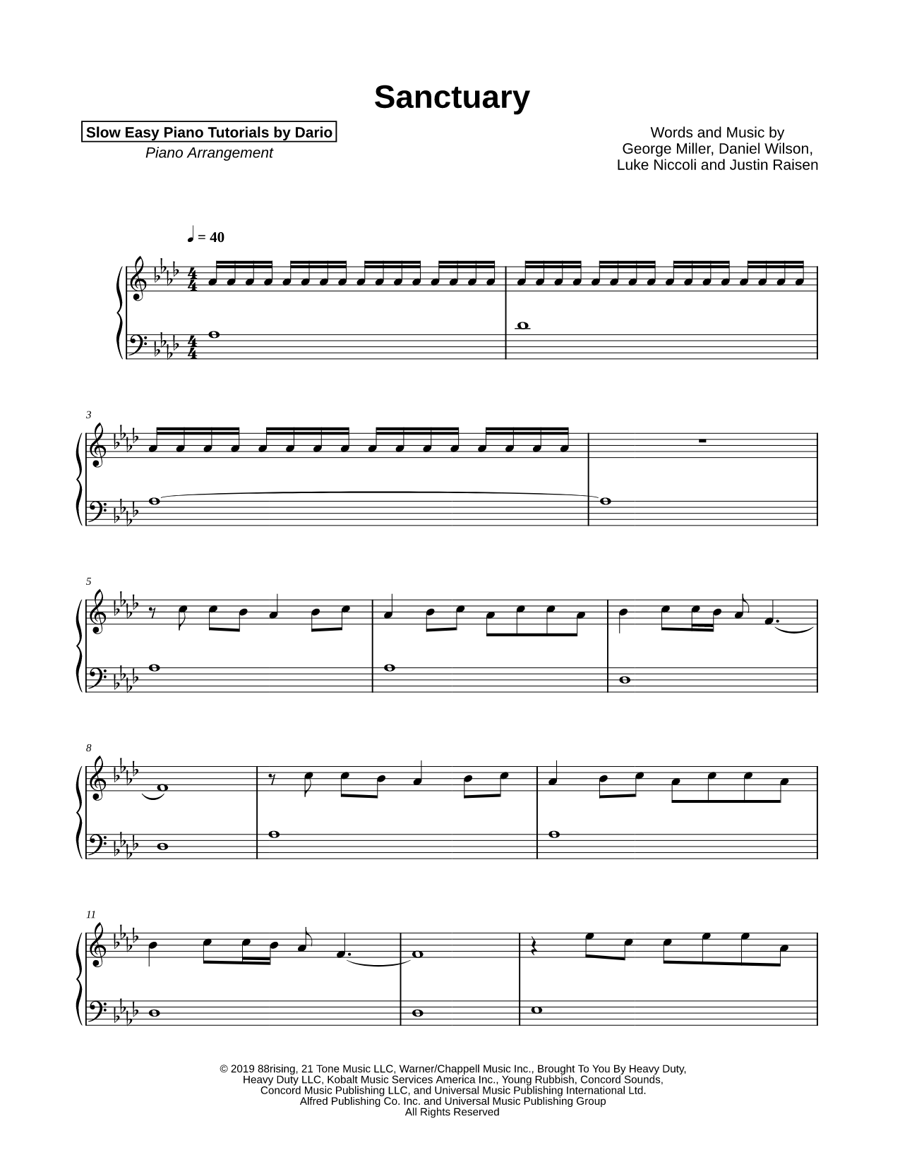 Sanctuary [Slow Easy Piano Tutorial]