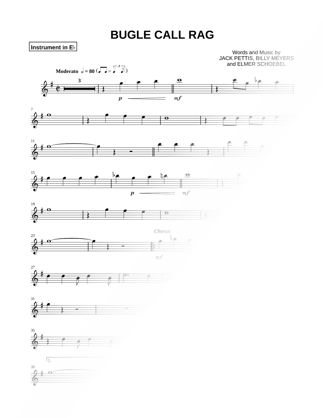 Bugle Call Rag - Eb Instrument