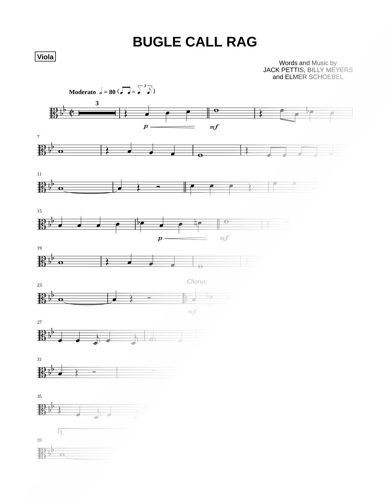 Bugle Call Rag - Viola