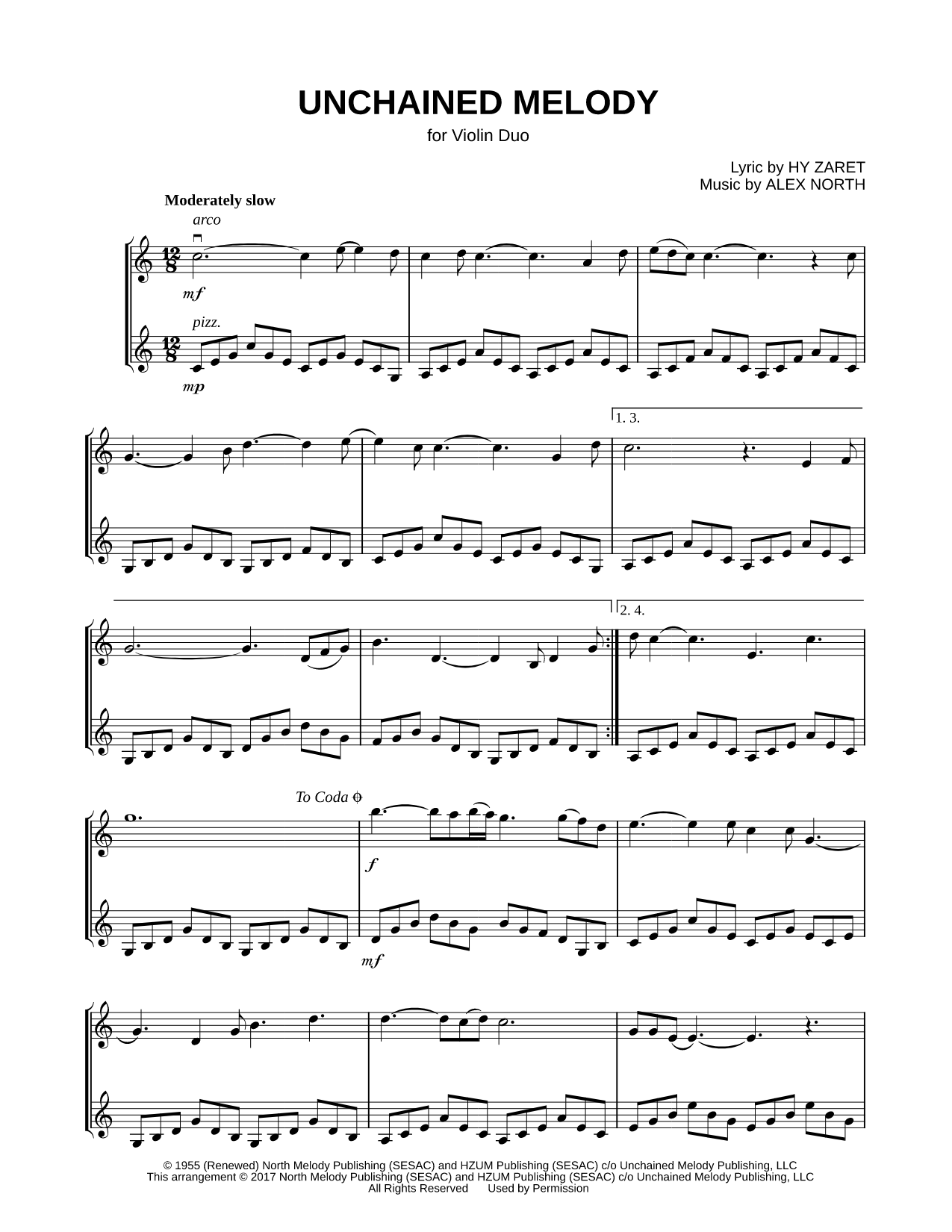 Unchained Melody - Violin Duet