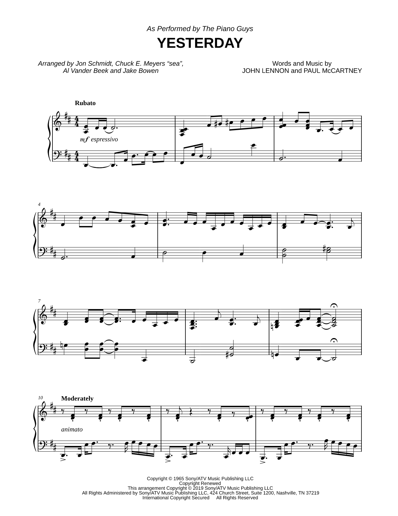 Yesterday - Cello & Piano
