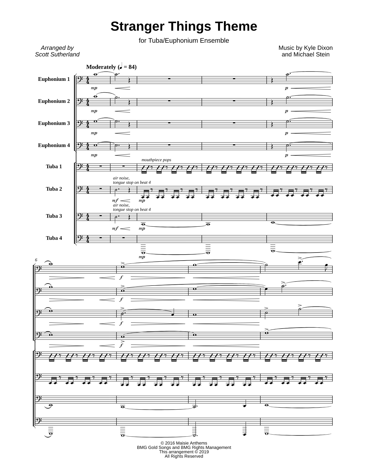 Stranger Things Main Theme - Tuba / Euphonium Ensemble