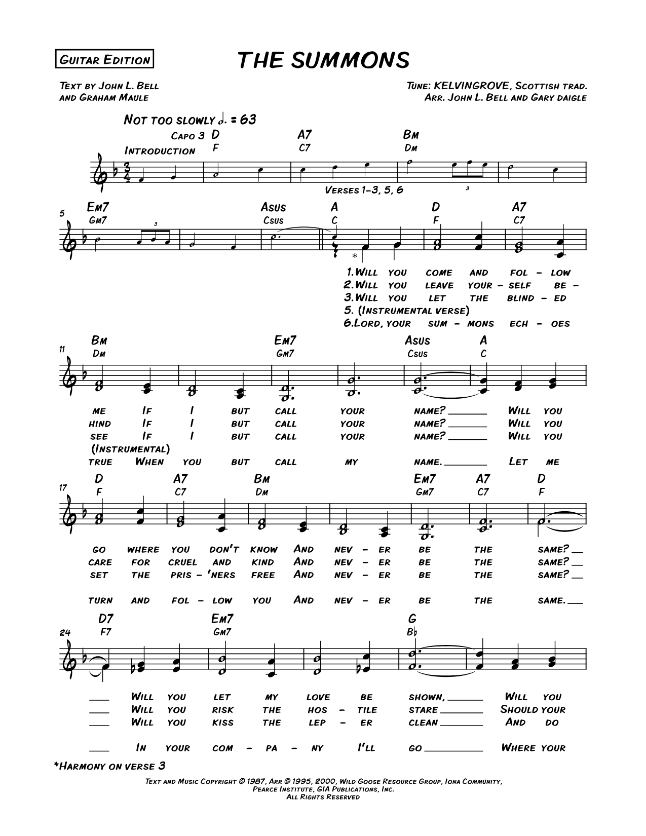 Will You Come and Follow Me (The Summons)