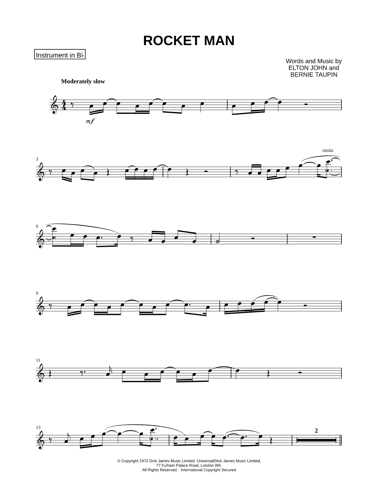 Rocket Man - Bb Instrument