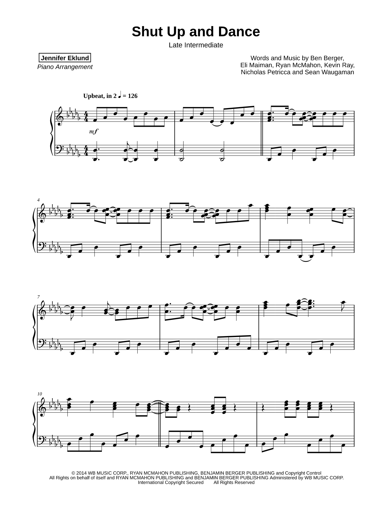 Shut Up and Dance [late intermediate]