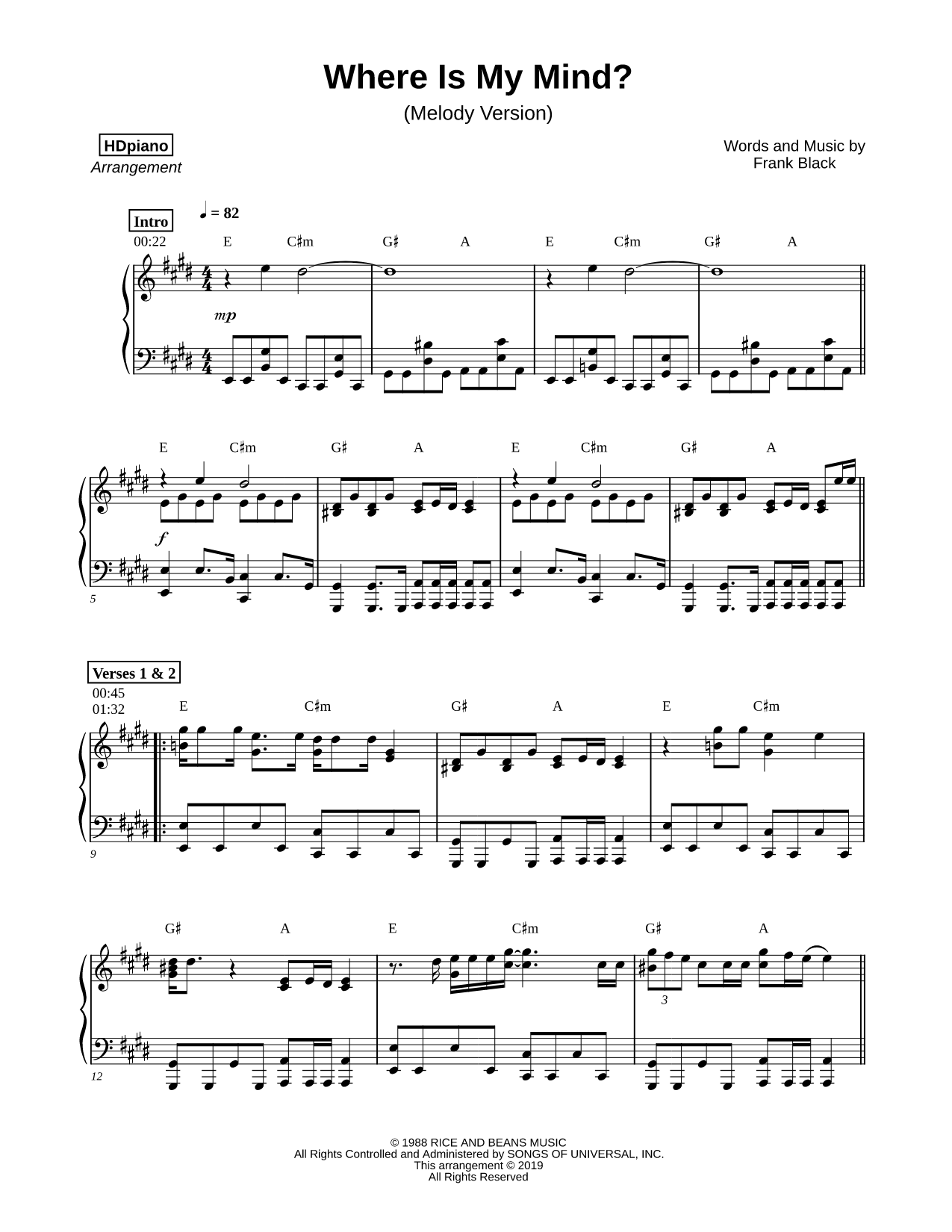 Where Is My Mind? [melody version]