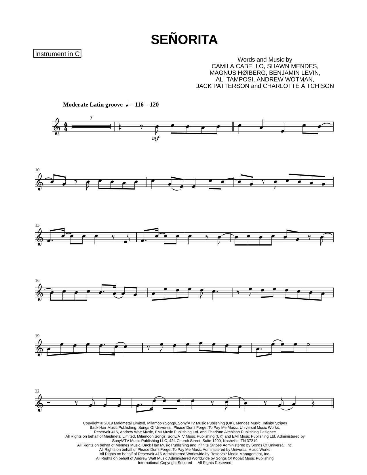 Señorita - C Instrument