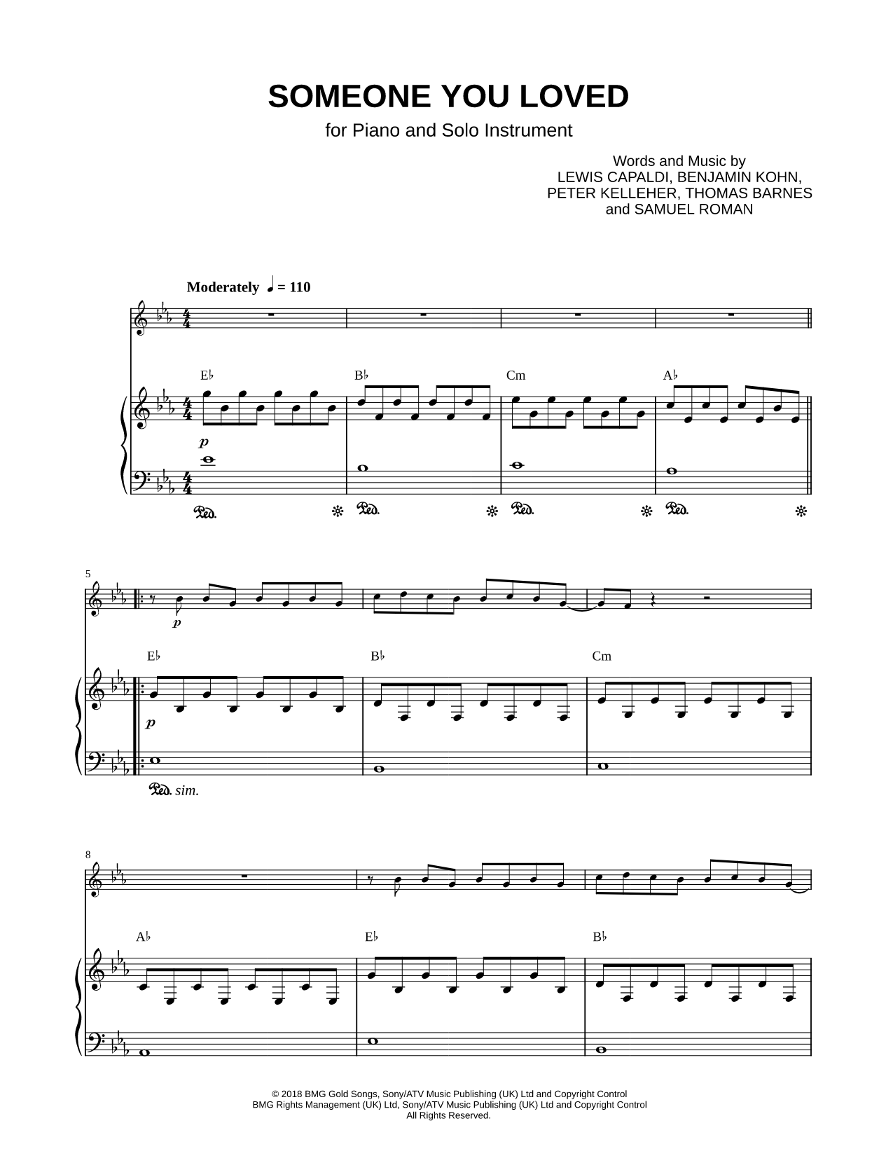 Someone You Loved - Piano Accompaniment