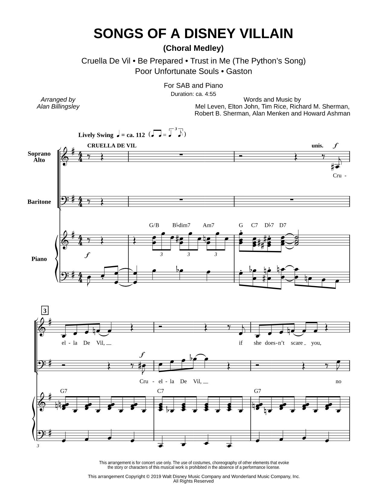 Songs of a Disney Villain (Choral Medley)