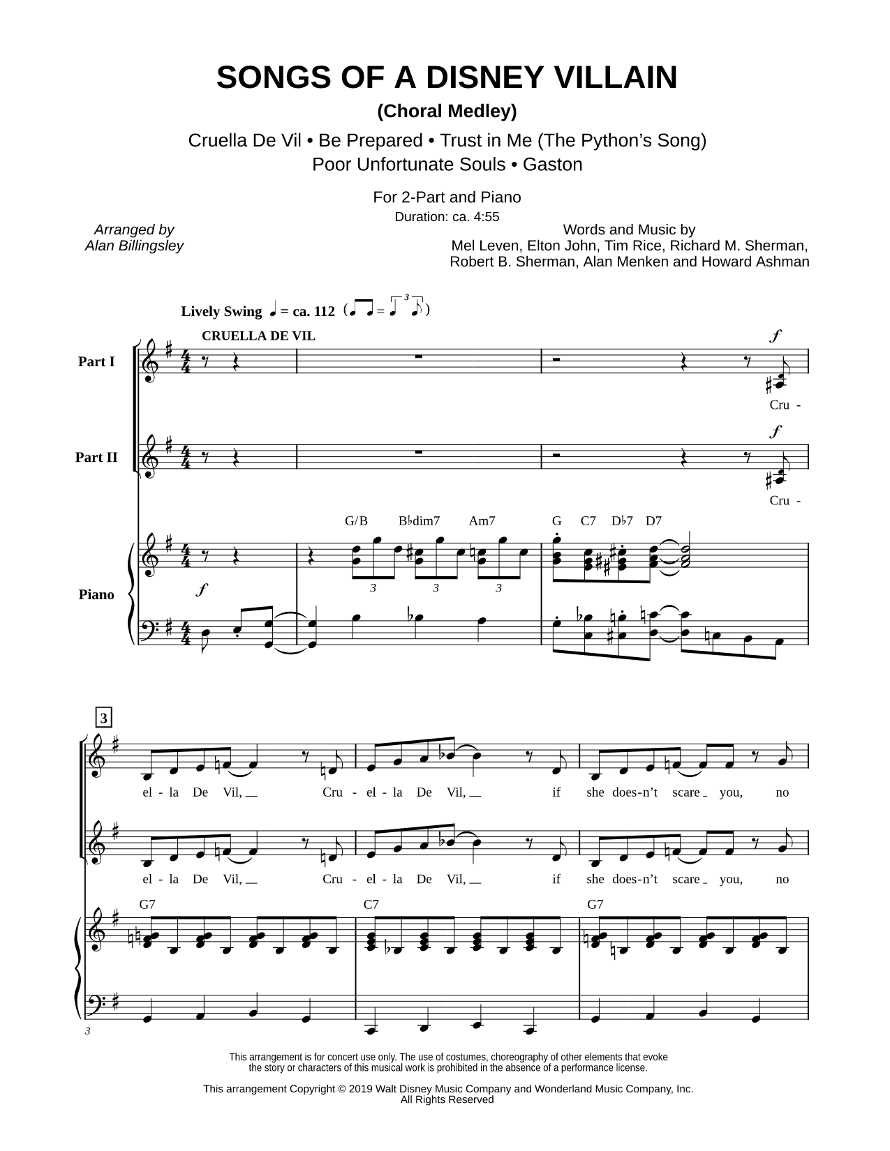 Songs of a Disney Villain (Choral Medley)