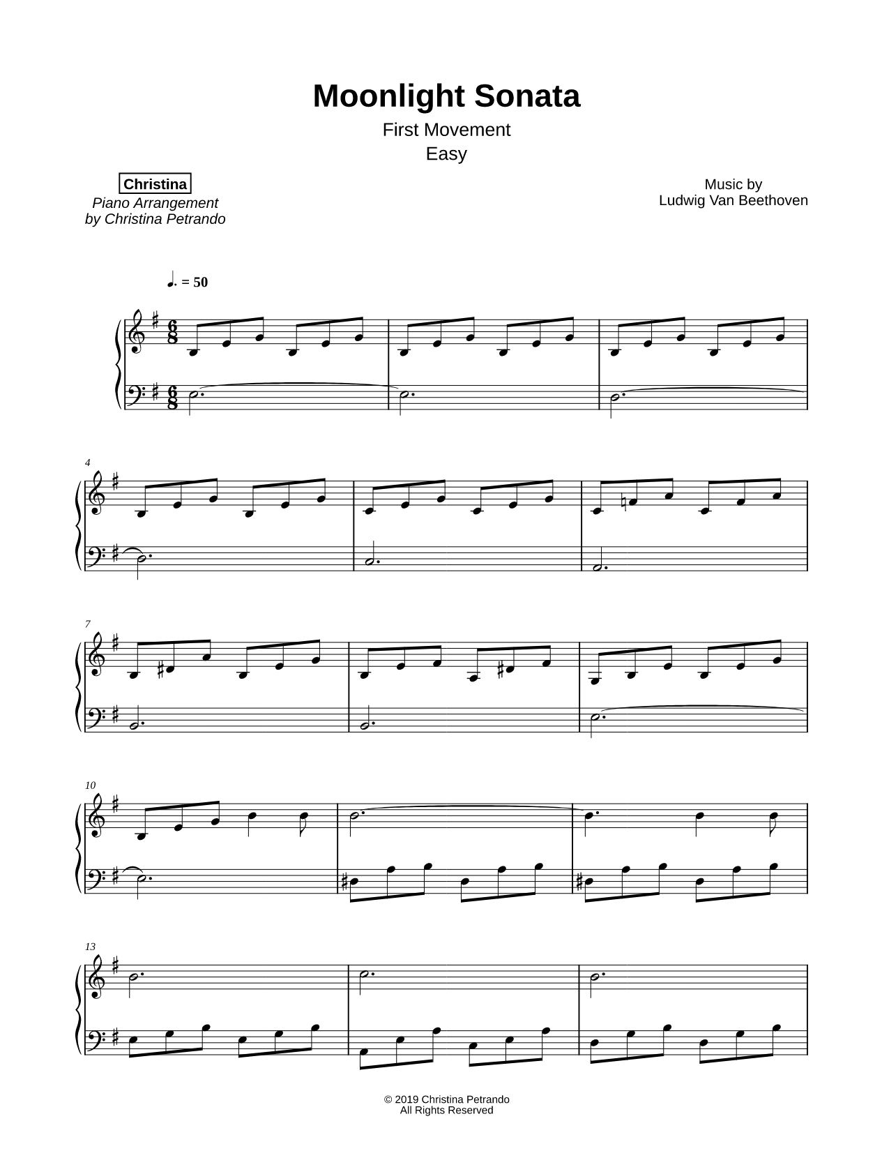 Moonlight Sonata, 1st Movement [easy]