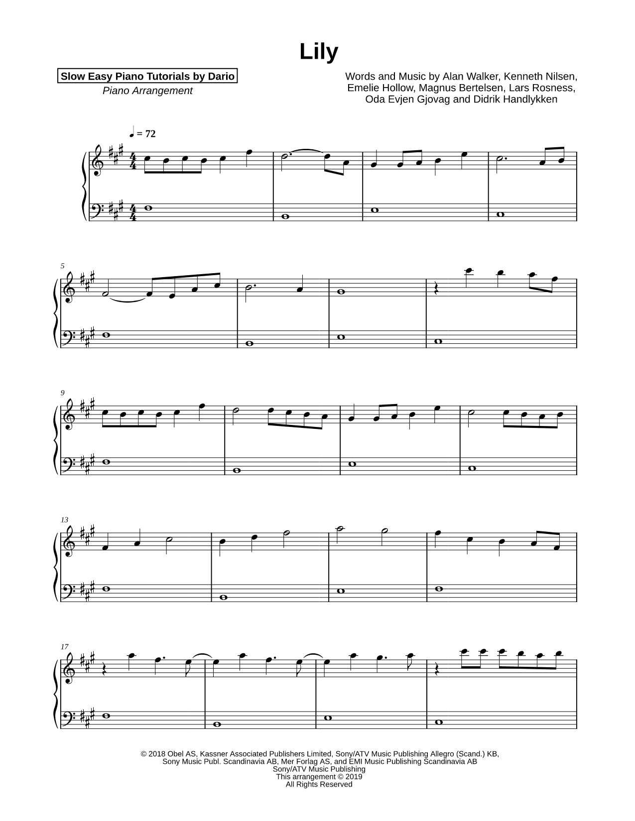 Lily [Slow Easy Piano Tutorial]