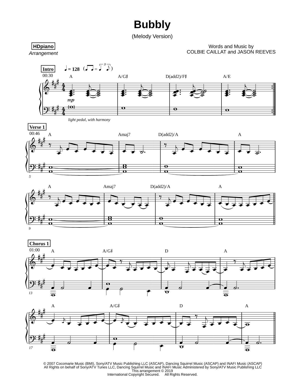 Bubbly [melody version]