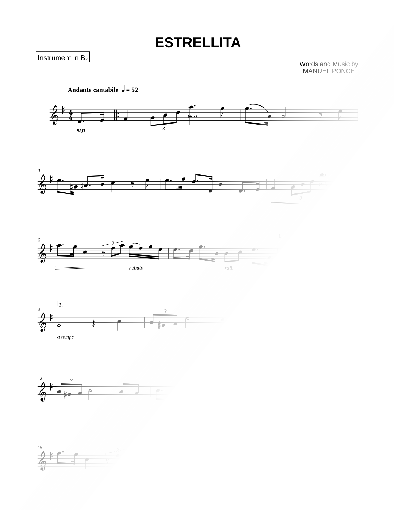 Estrellita - Bb Instrument