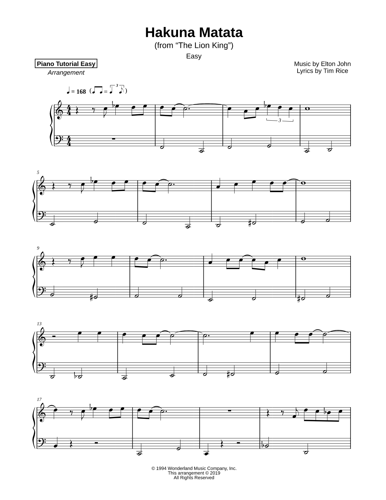 Hakuna Matata [easy]