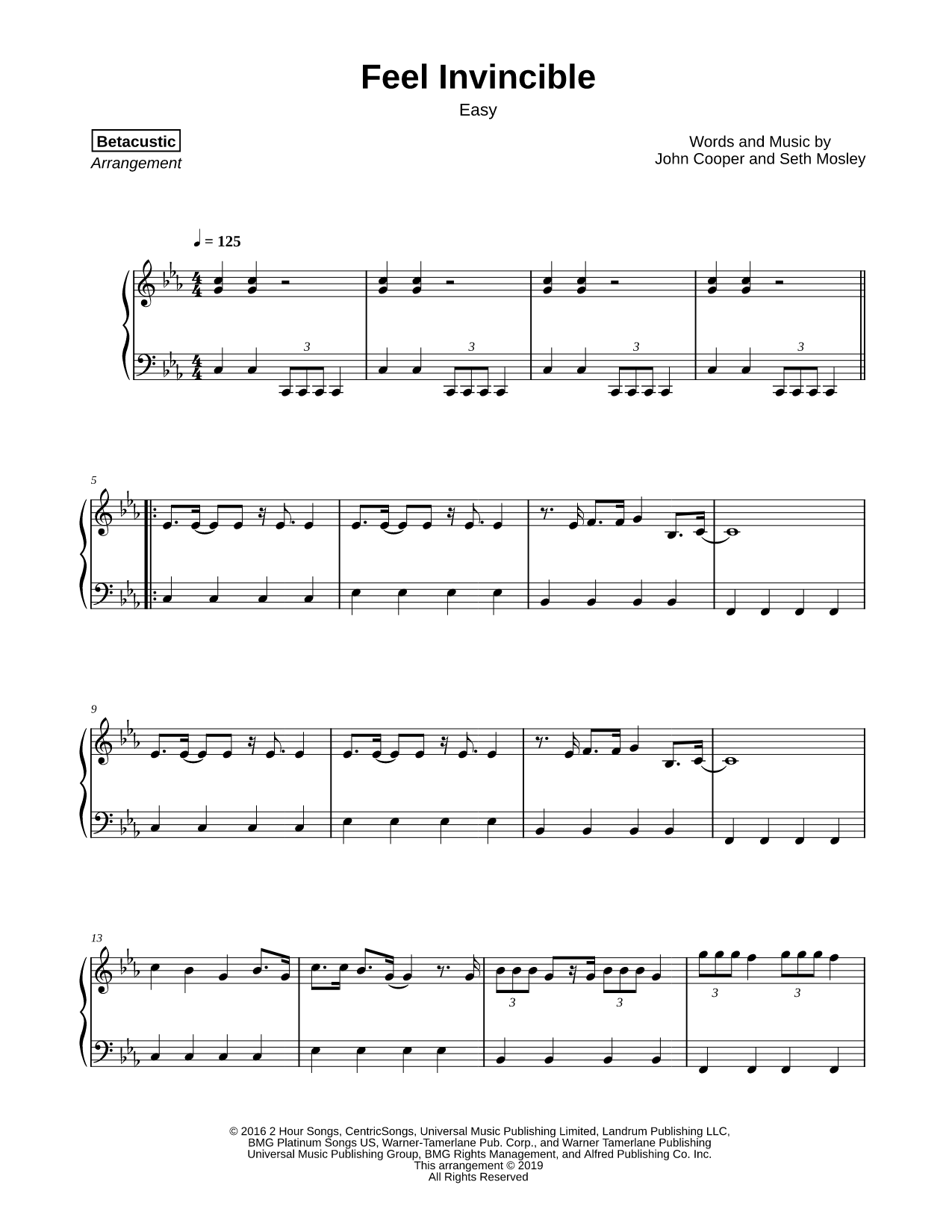 Feel Invincible [easy]