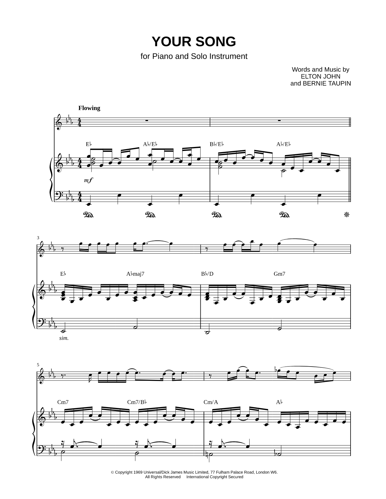Your Song - Piano Accompaniment