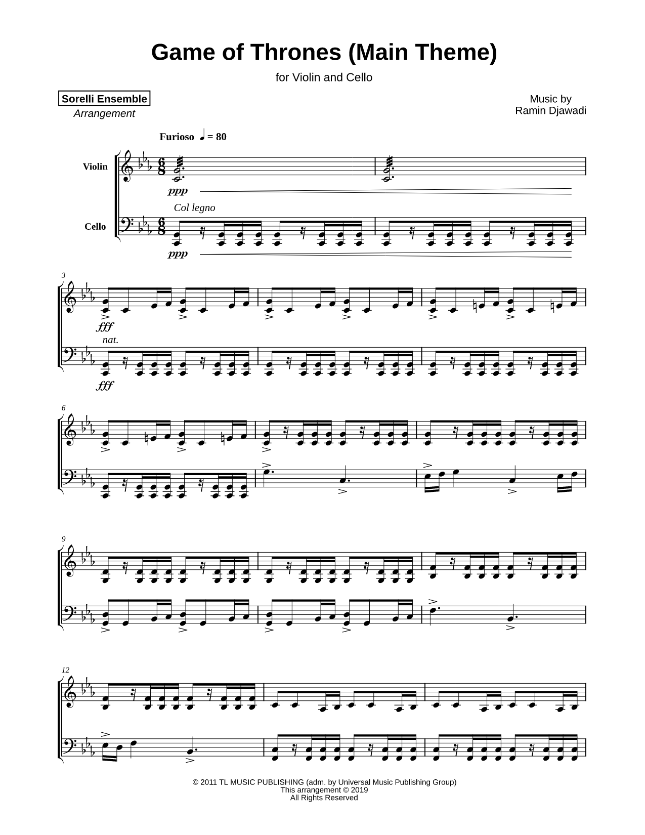 Game of Thrones - Violin & Cello