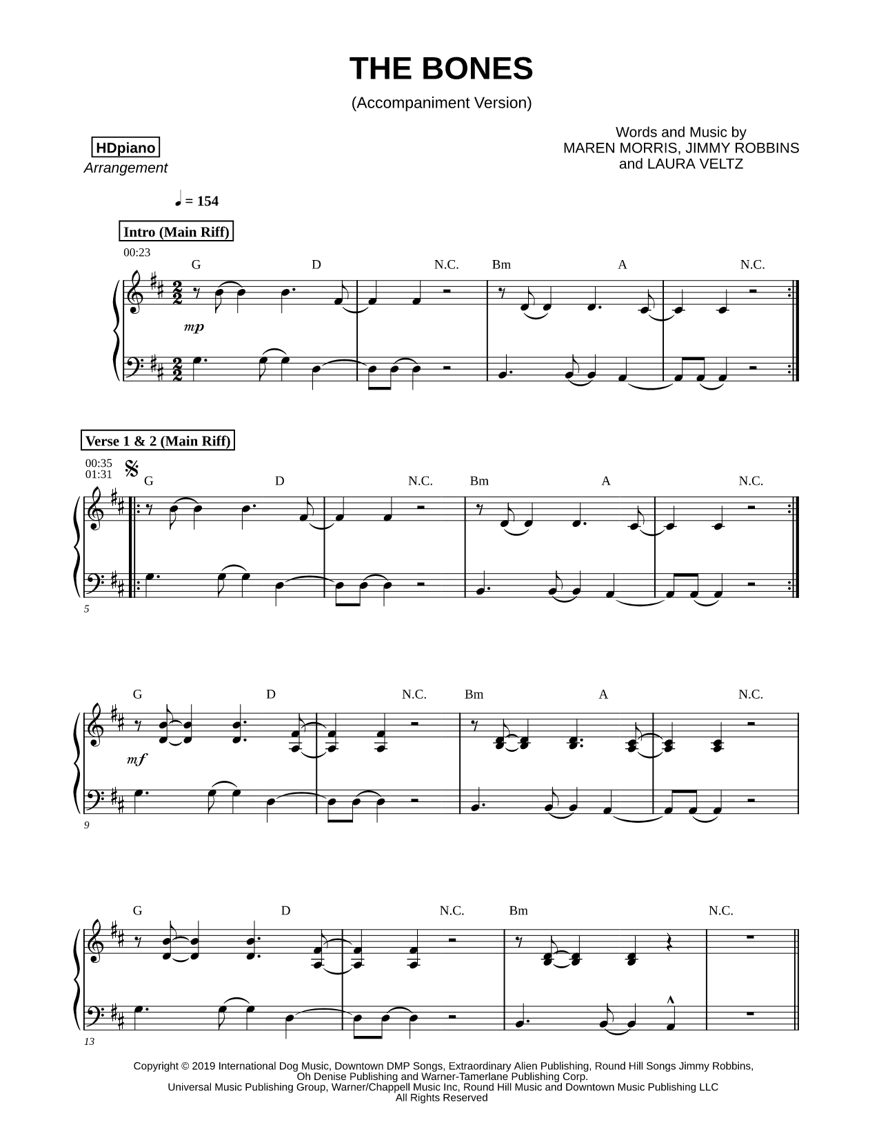 The Bones [accompaniment version]