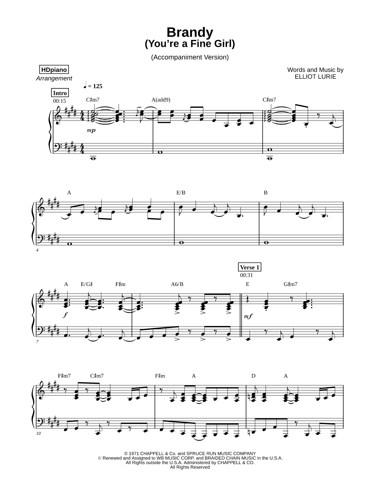 Brandy (You're a Fine Girl) [accompaniment version]