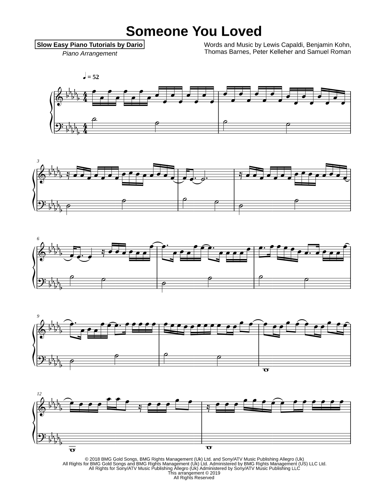 Someone You Loved [Slow Easy Piano Tutorial]