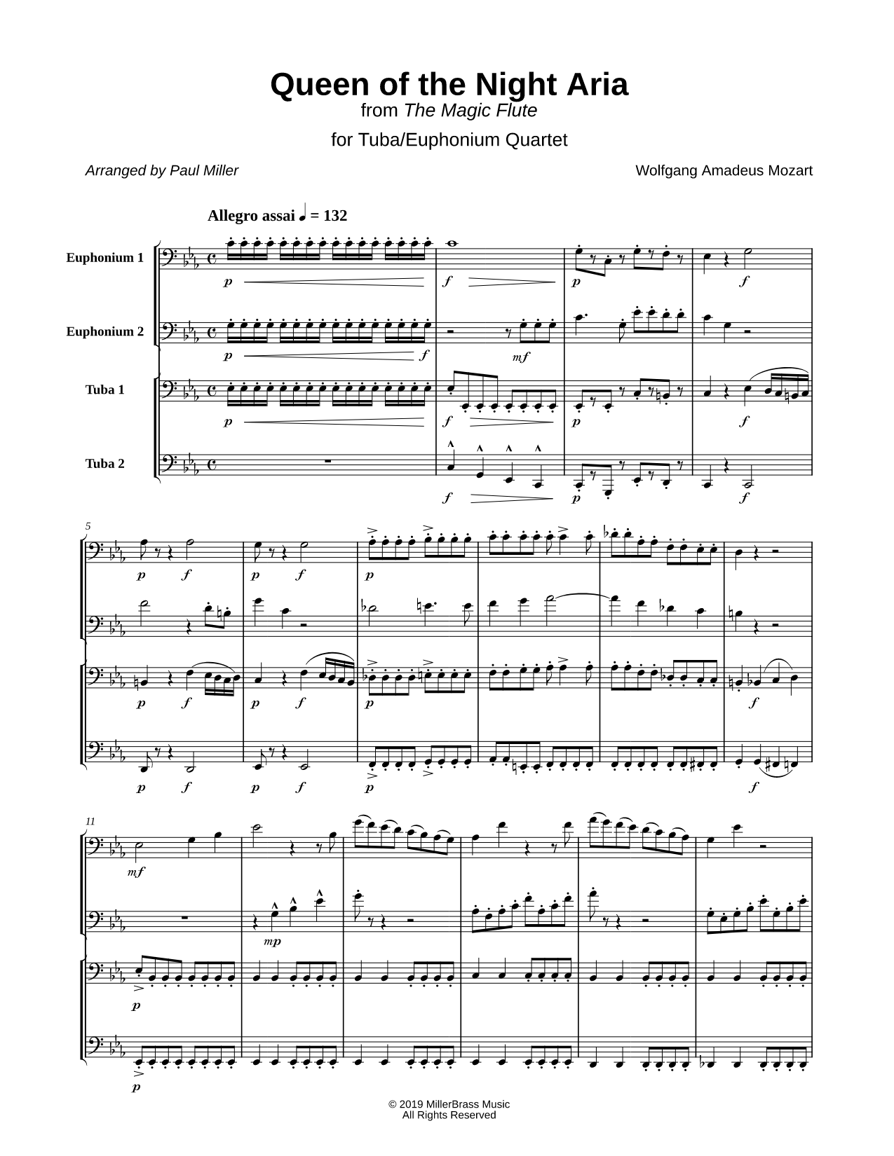 Queen of the Night Aria - Tuba / Euphonium Quartet