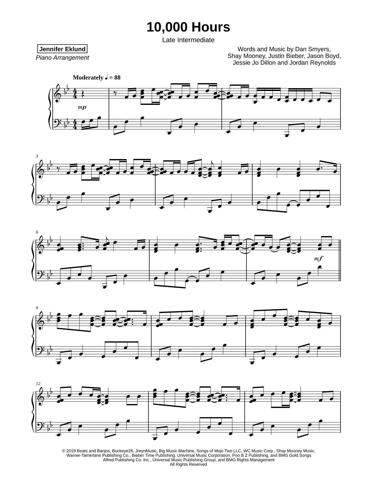 10,000 Hours [late intermediate]