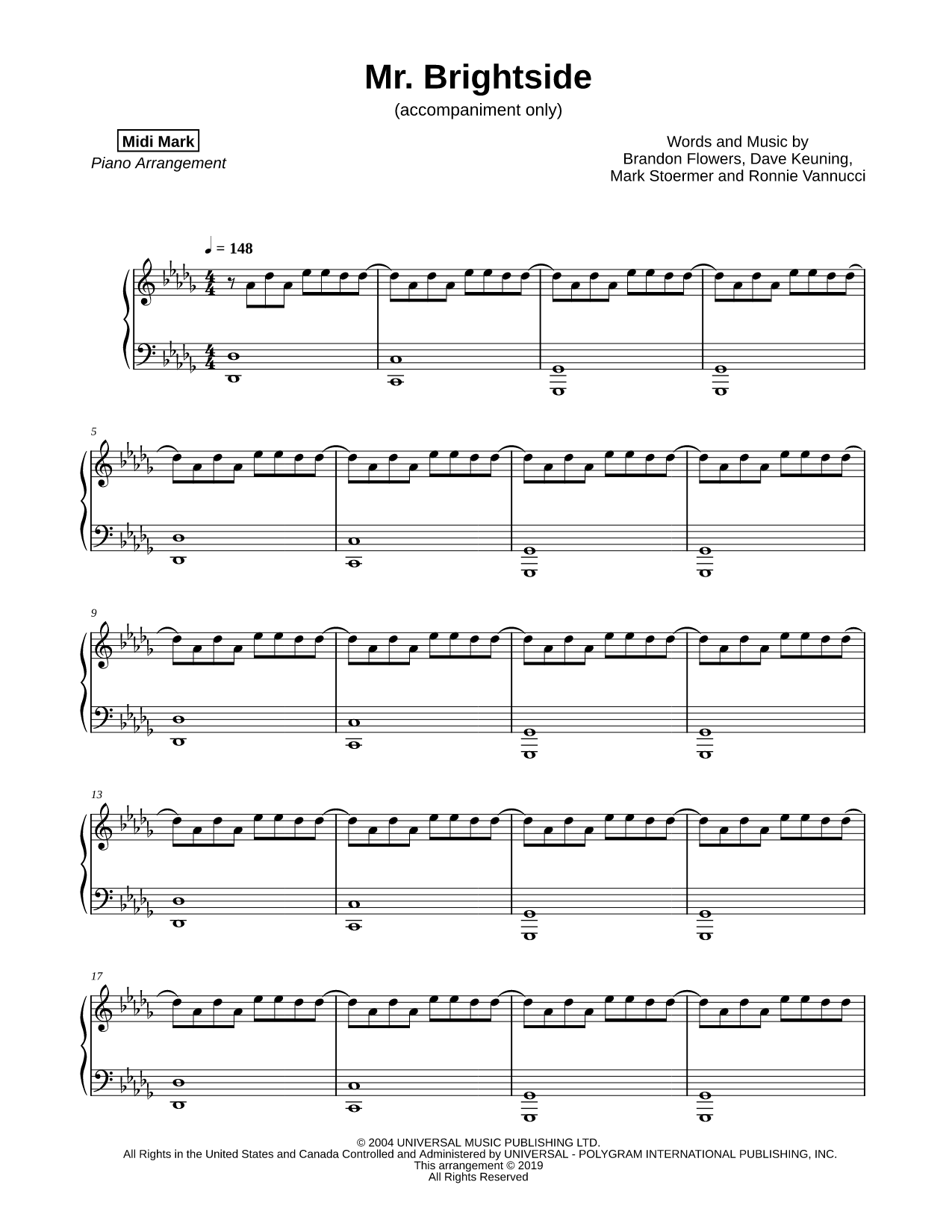 Mr. Brightside [accompaniment only]