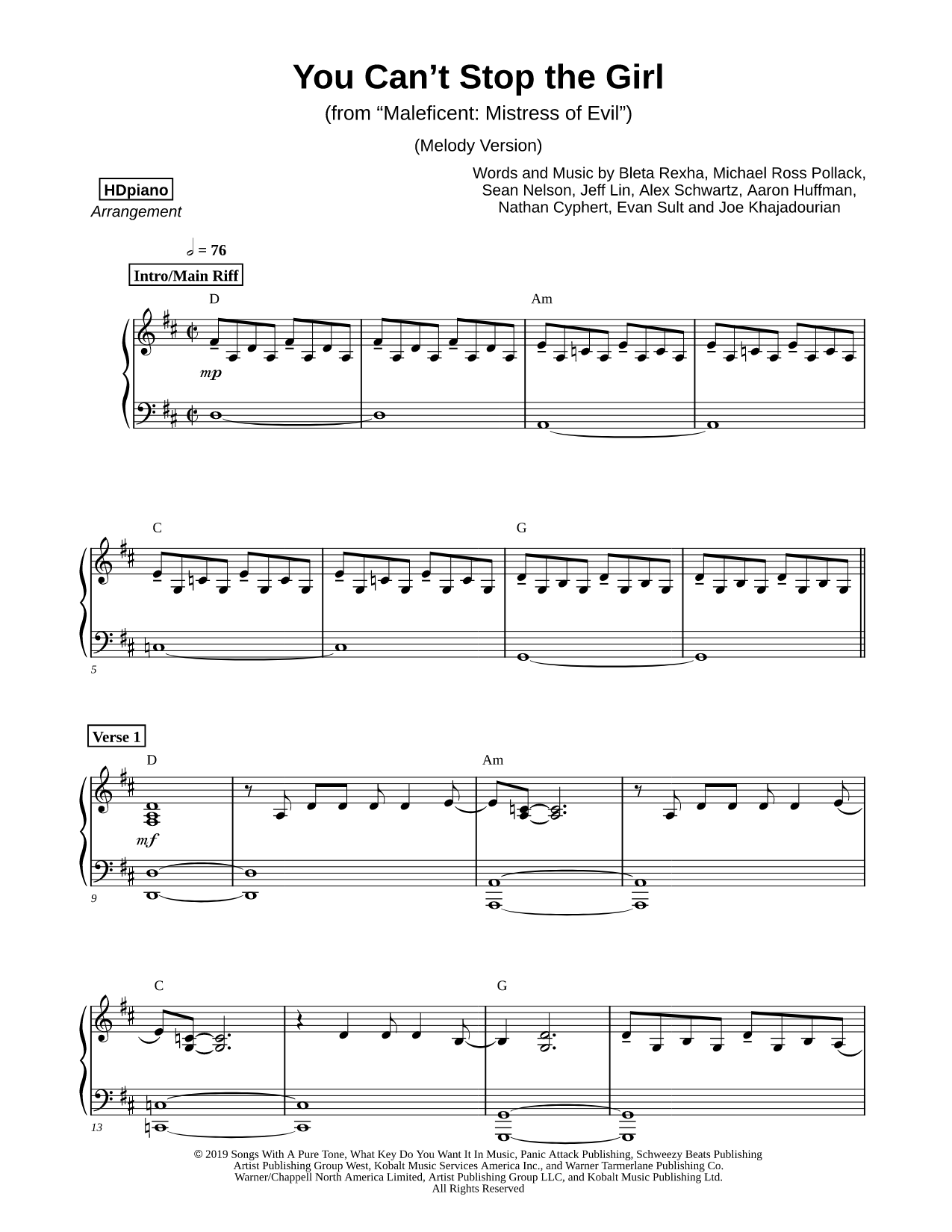 You Can't Stop the Girl [melody version]