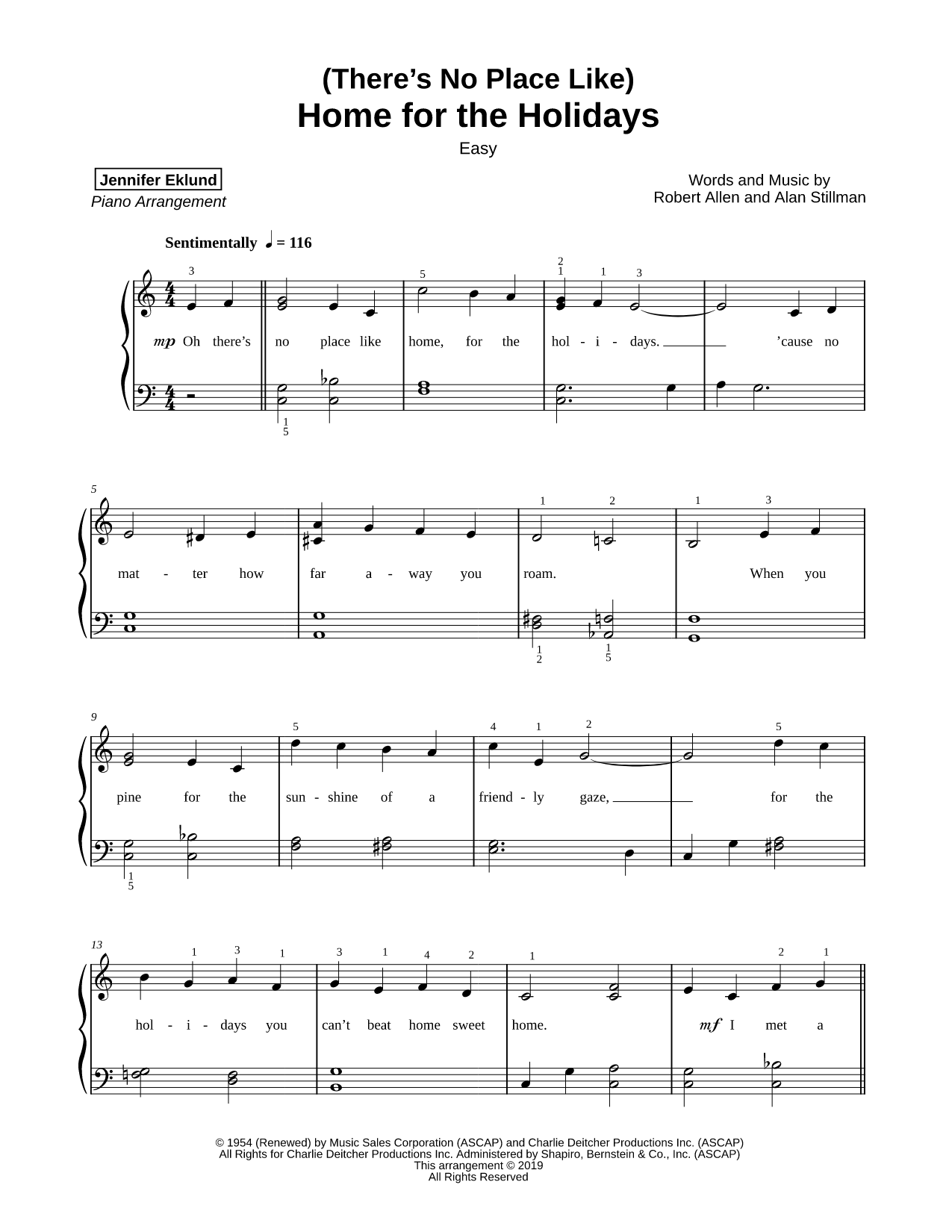 (There's No Place Like) Home for the Holidays [easy]