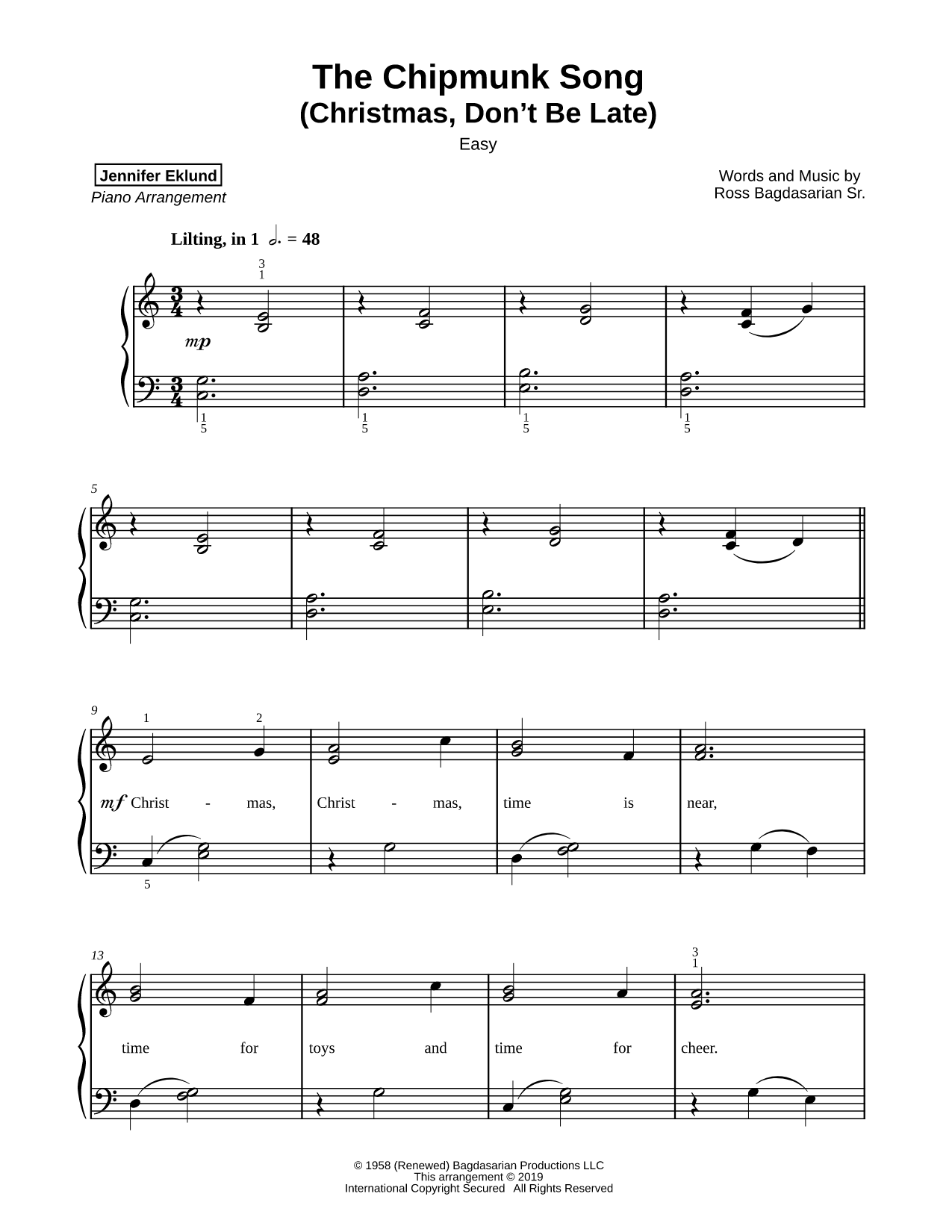 The Chipmunk Song [easy]