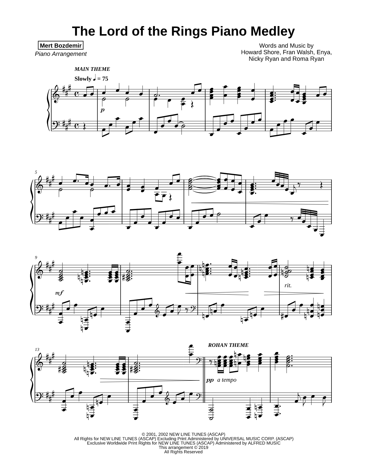 The Lord of the Rings Piano Medley