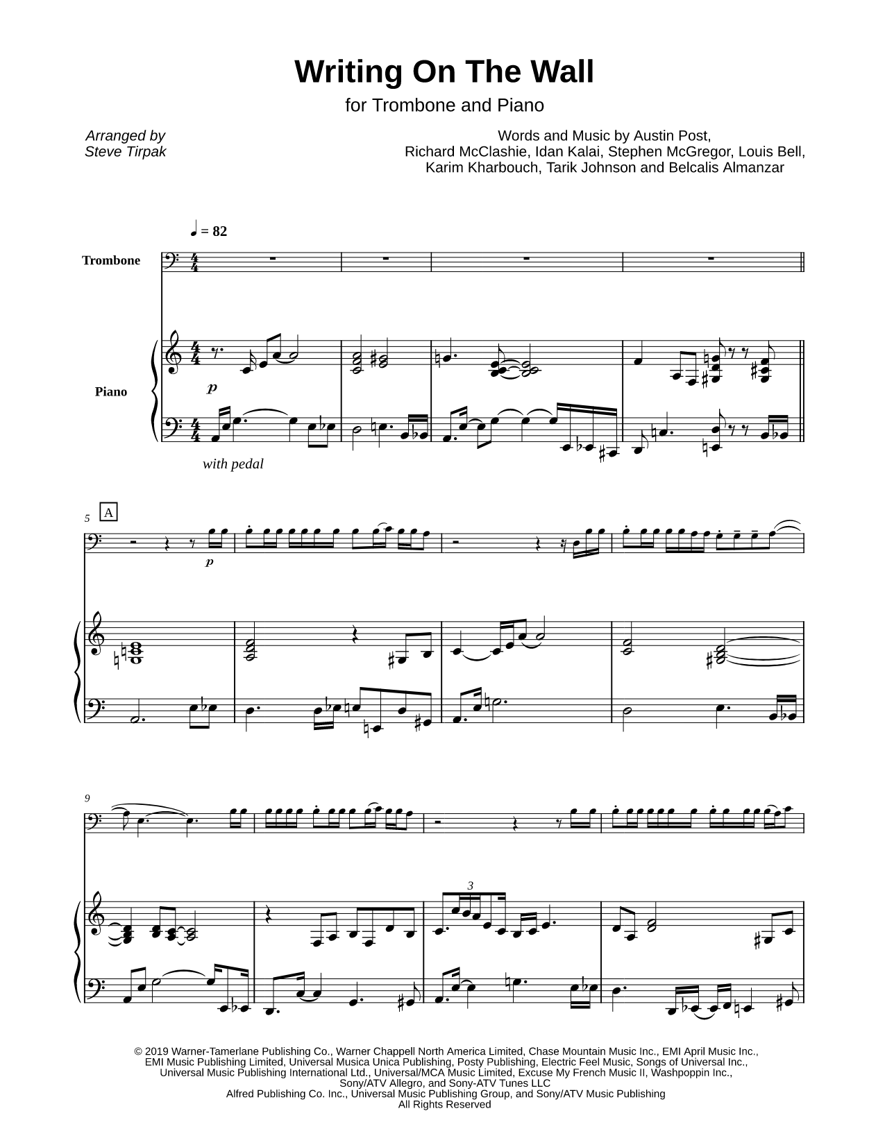 Writing on the Wall - Trombone & Piano