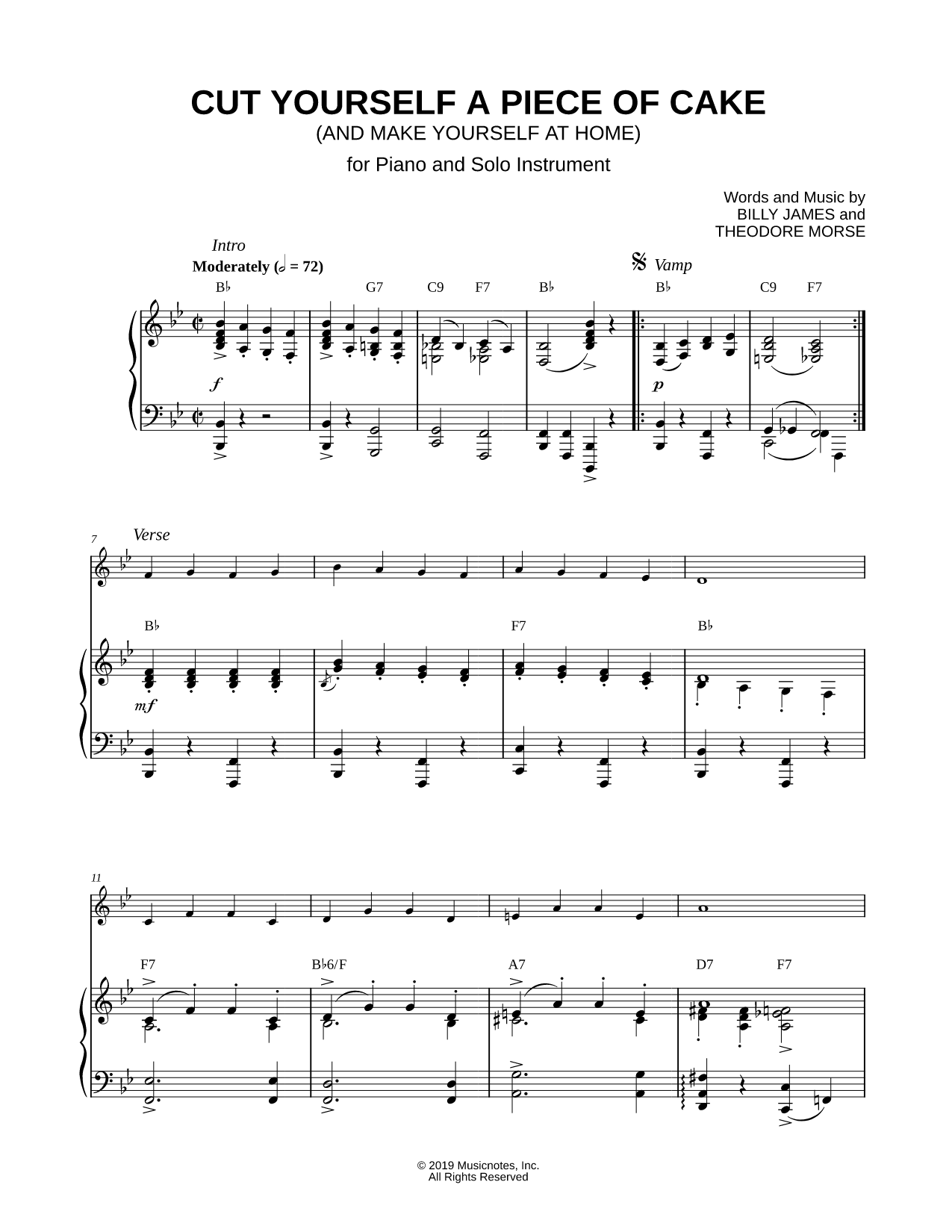 Cut Yourself a Piece of Cake - Piano Accompaniment