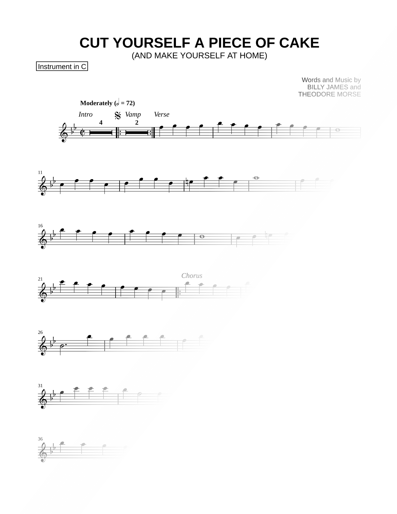 Cut Yourself a Piece of Cake - C Instrument