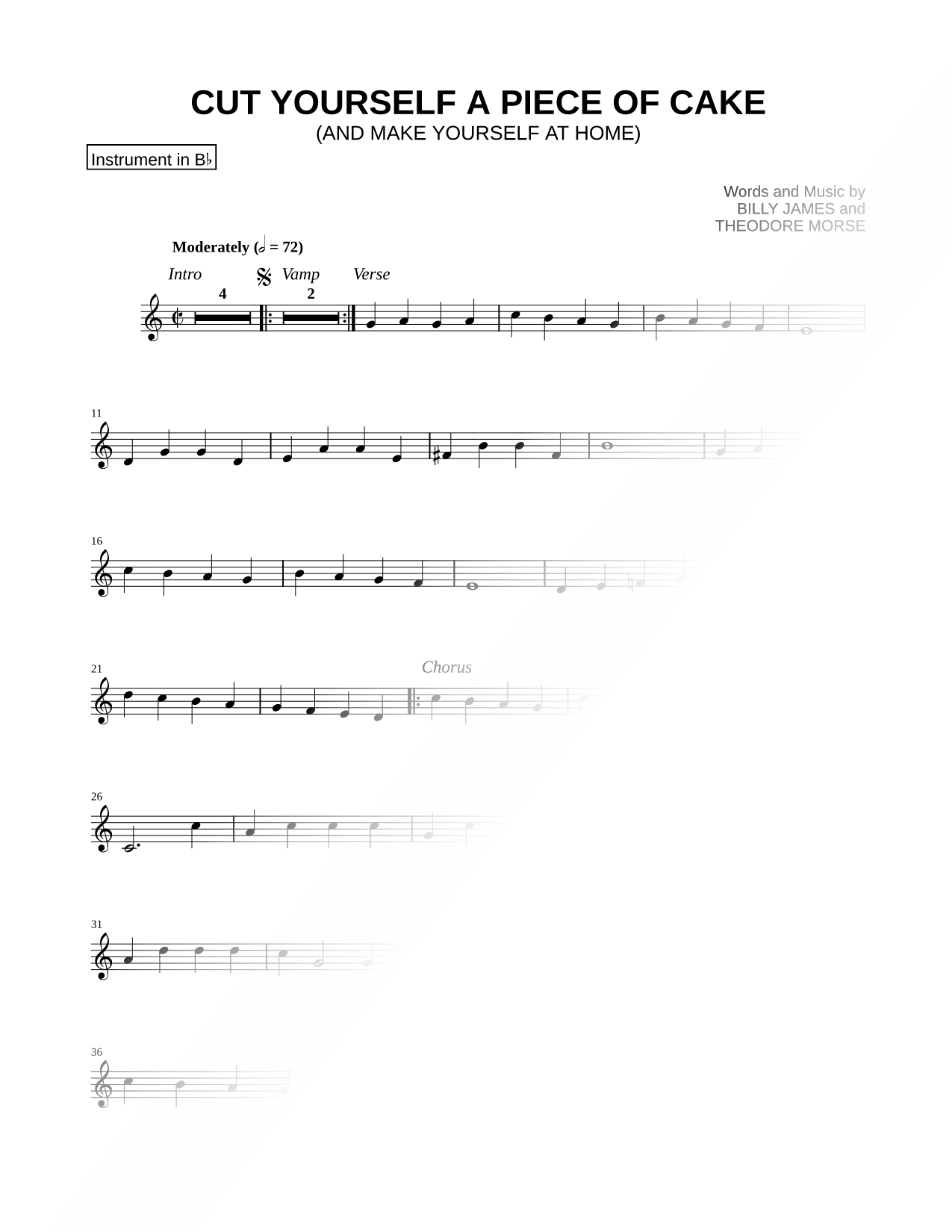 Cut Yourself a Piece of Cake - Bb Instrument