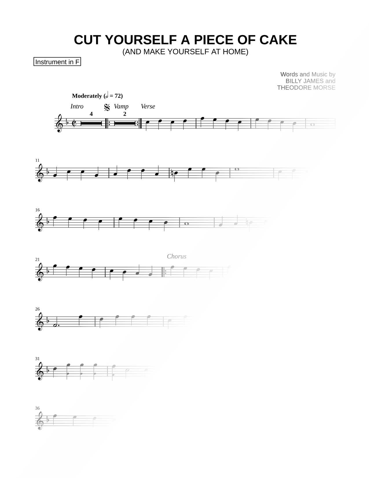 Cut Yourself a Piece of Cake - F Instrument