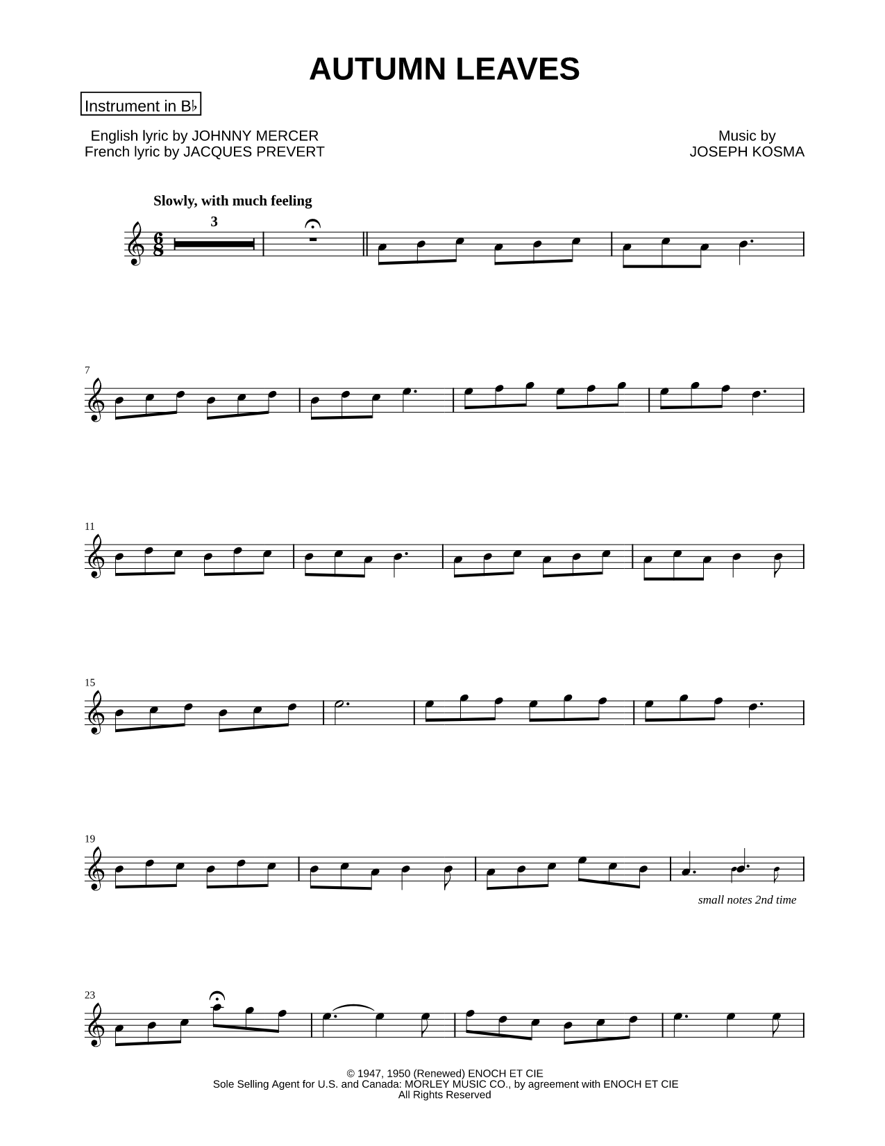 Autumn Leaves - Bb Instrument