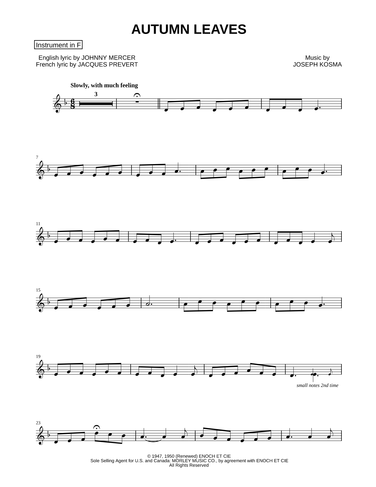 Autumn Leaves - F Instrument