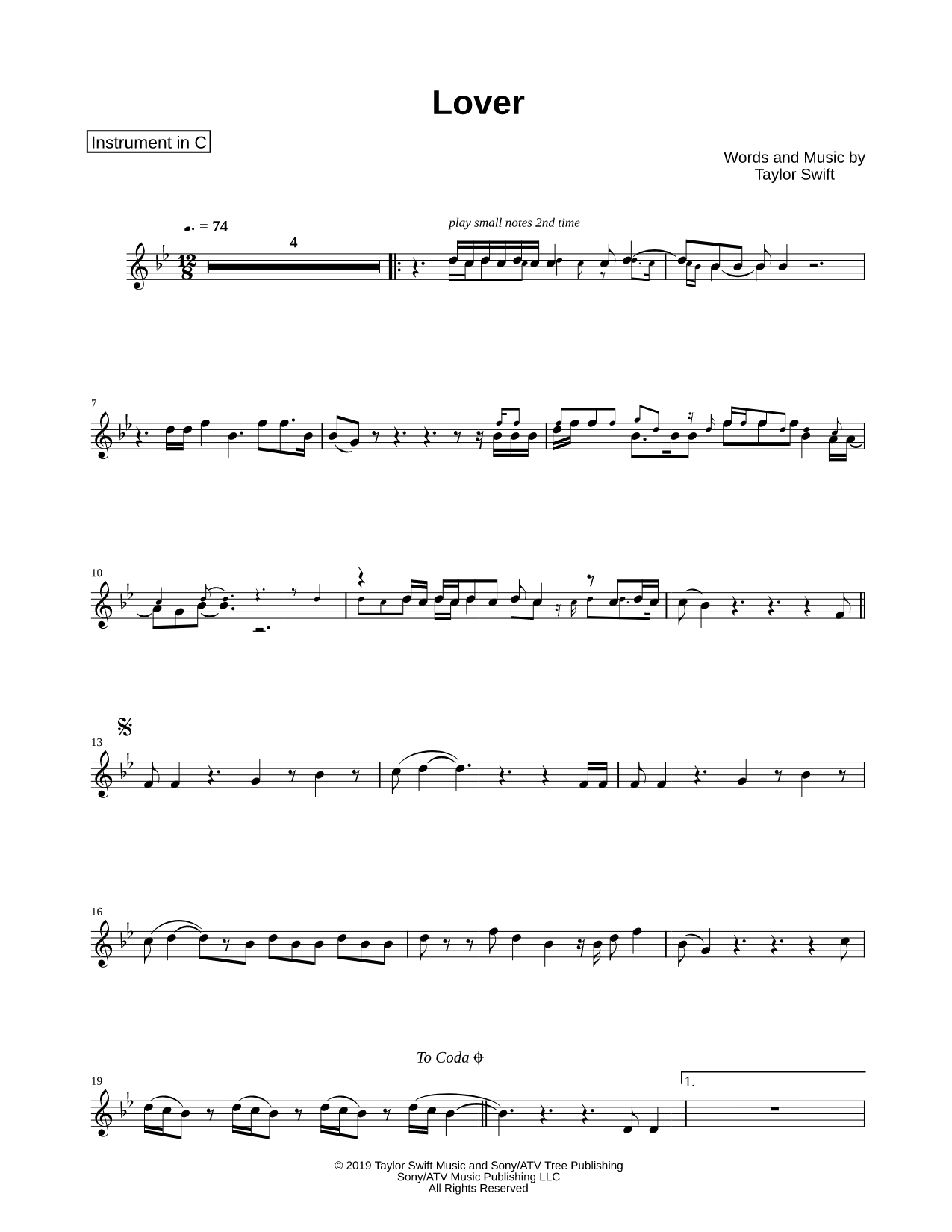 Lover - C Instrument
