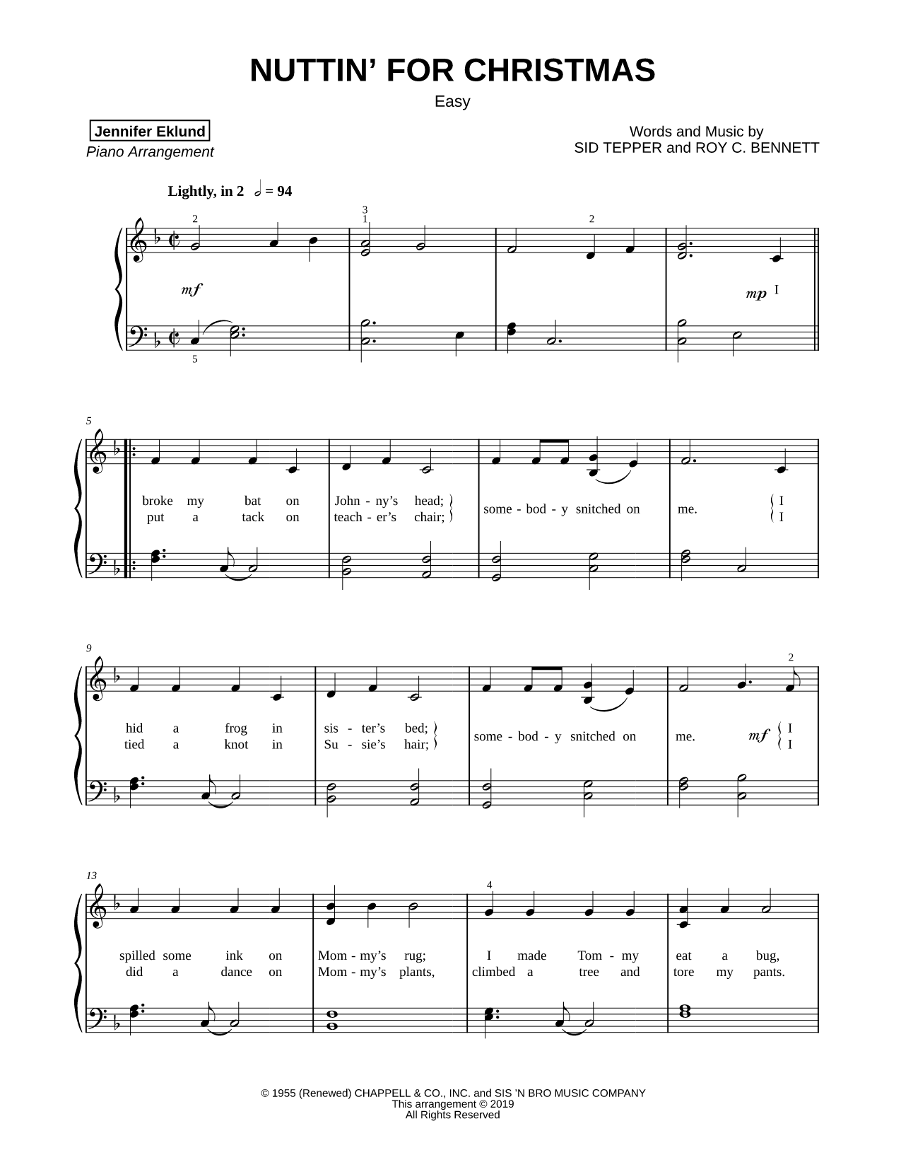 Nuttin' for Christmas [easy]