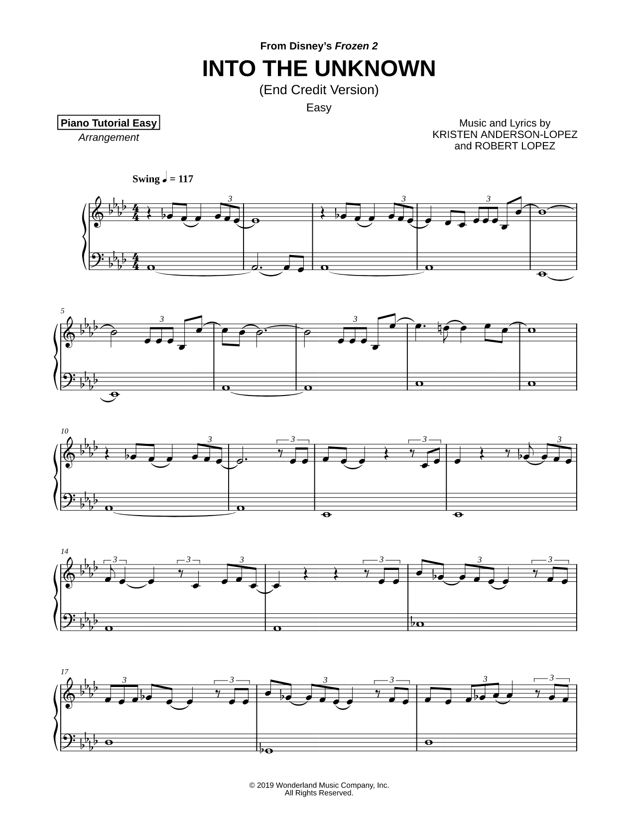 Into the Unknown (End Credit Version) [easy]